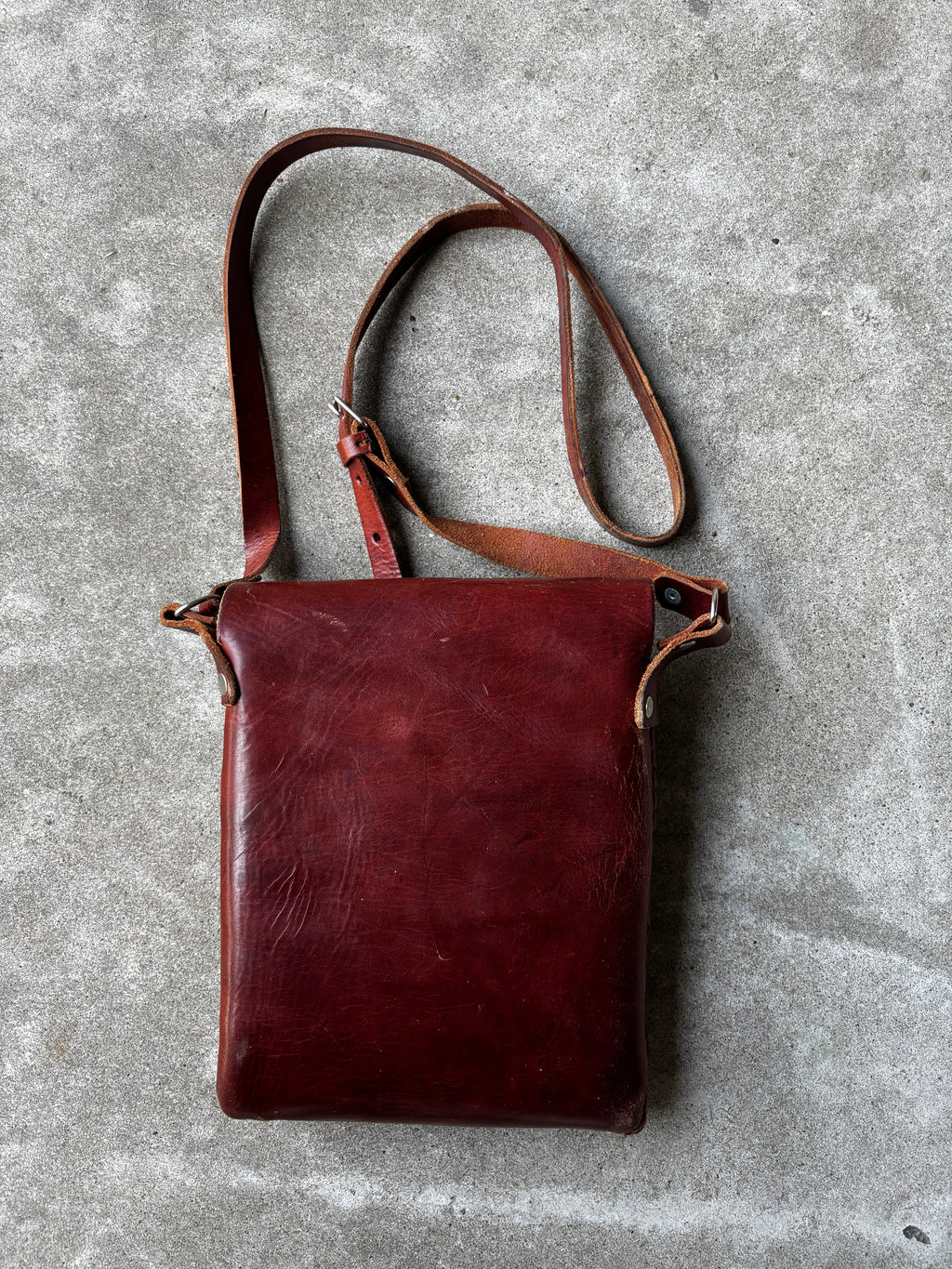 Brown Leather Bag Flap Closure
