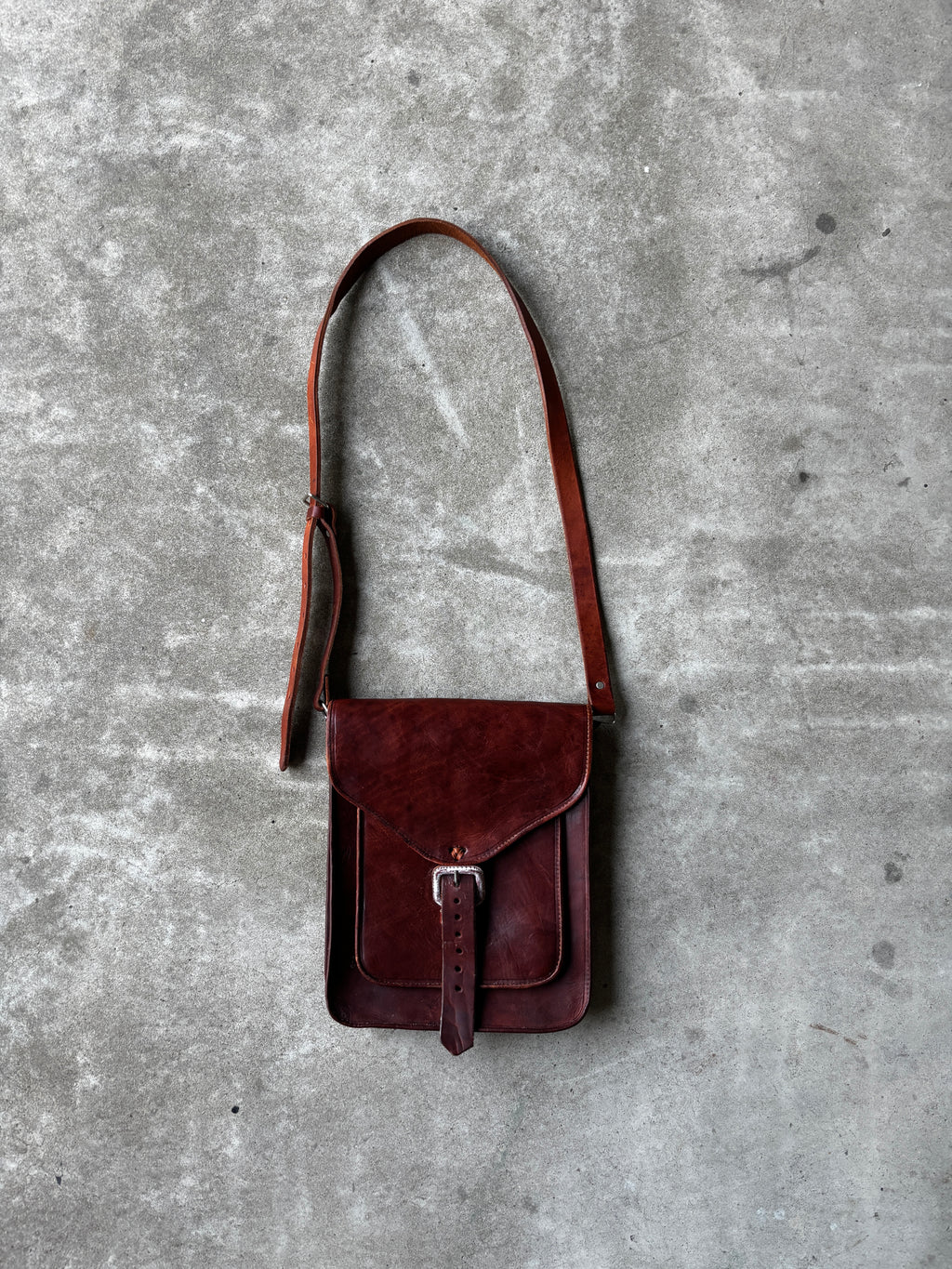 Brown Leather Bag Buckle Closure