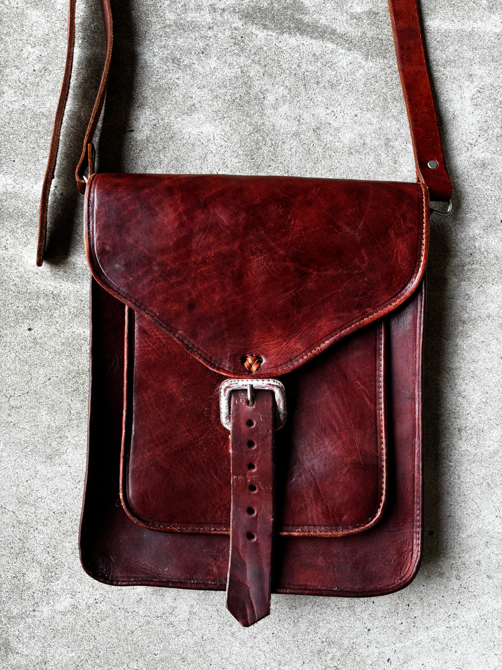 Brown Leather Bag Buckle Closure