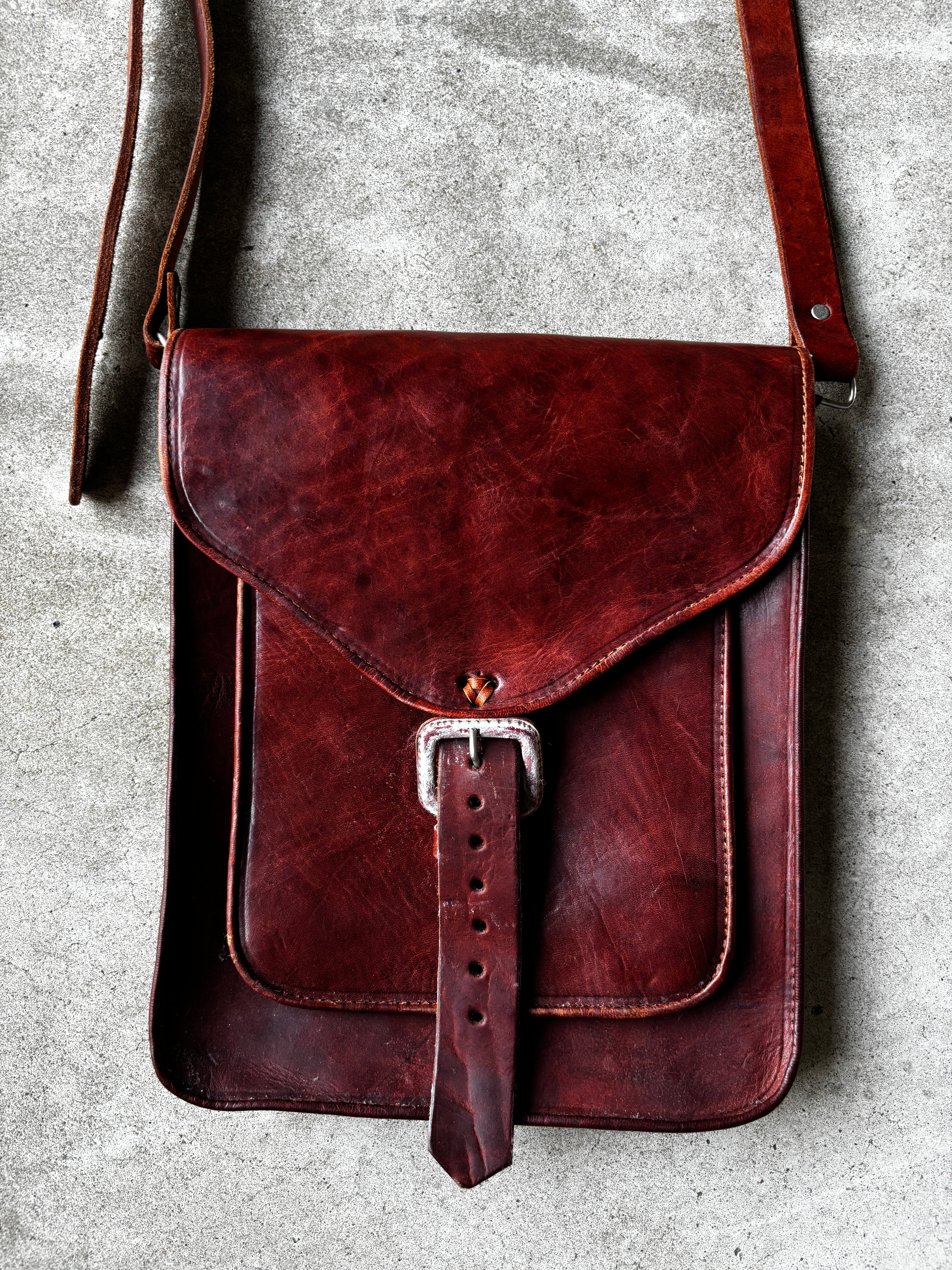 Brown Leather Bag Buckle Closure
