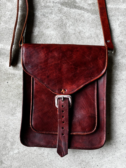 Brown Leather Bag Buckle Closure