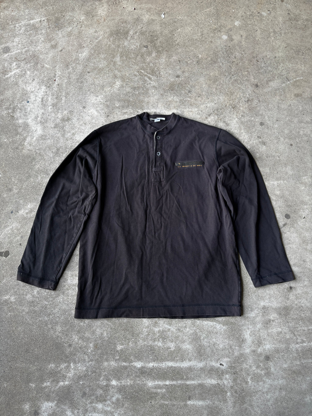 Long Sleeve Black Henley