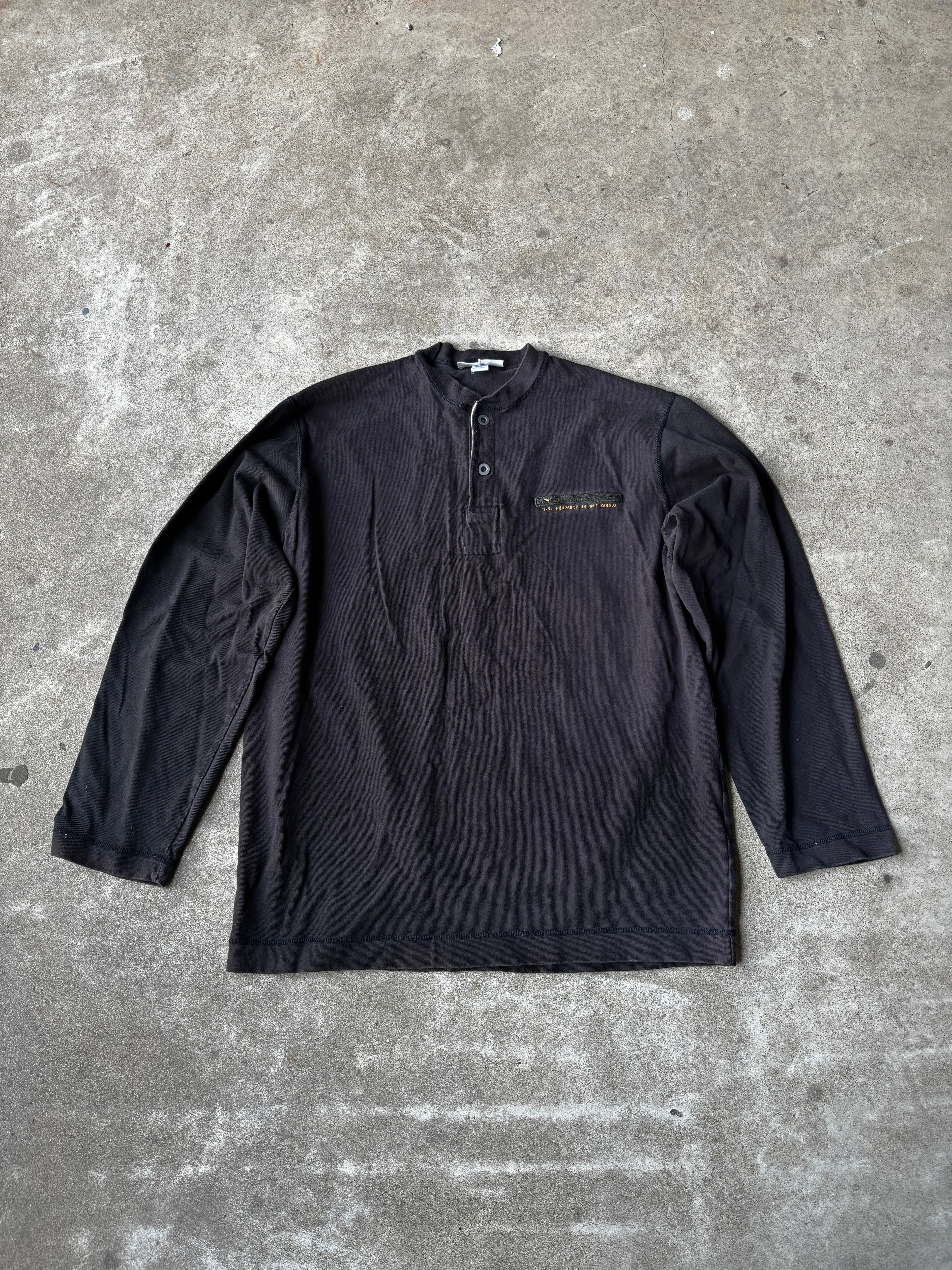 Long Sleeve Black Henley