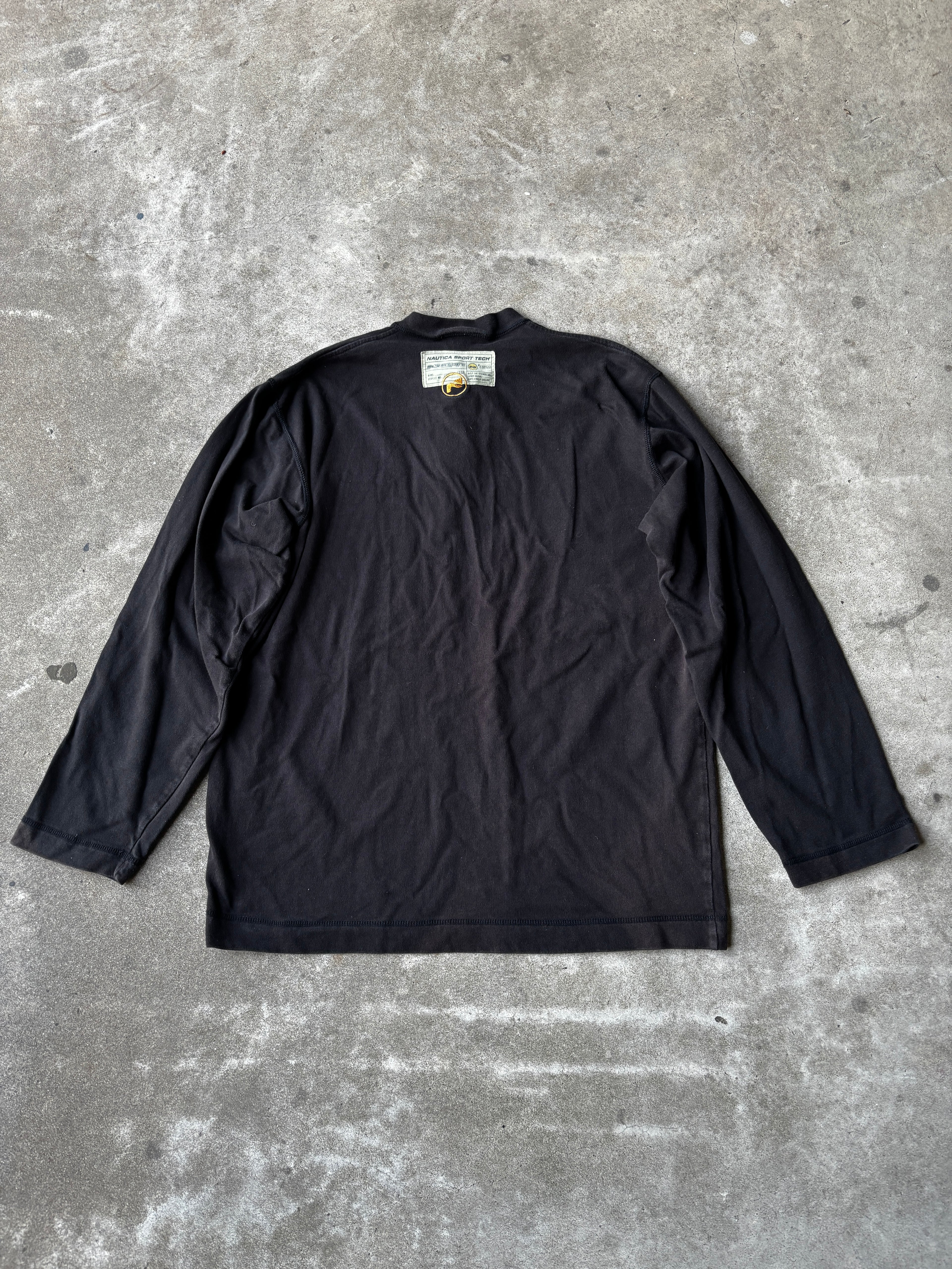 Long Sleeve Black Henley